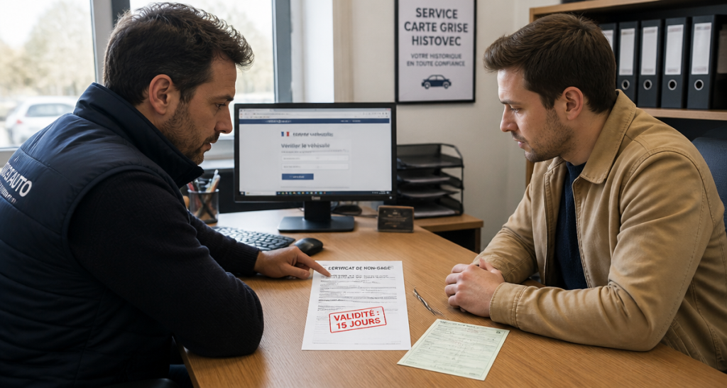 validité de certificat de non gage en bureau vente auto