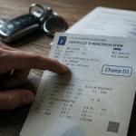 champ d2 carte grise sur bureau