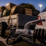 Location remorque Leclerc 500 kg, attelage et remorque chargée en sécurité