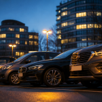 longueur voiture différents modèles sur parking urbain
