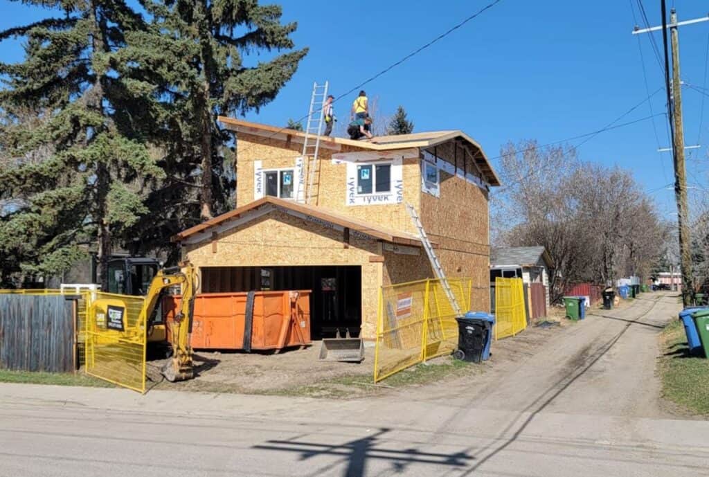 montgomery calgary backyard suite project under construction