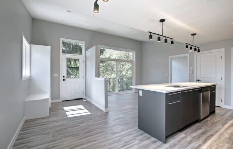 montgomery garage suite kitchen living room view in Calgary