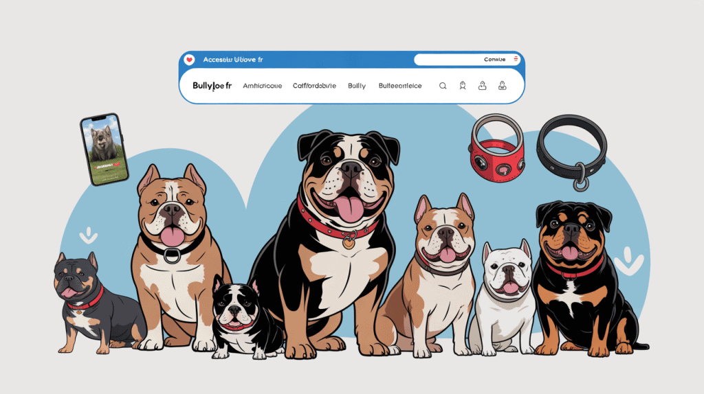 illustration univers bullylove.fr chiens bully harnais