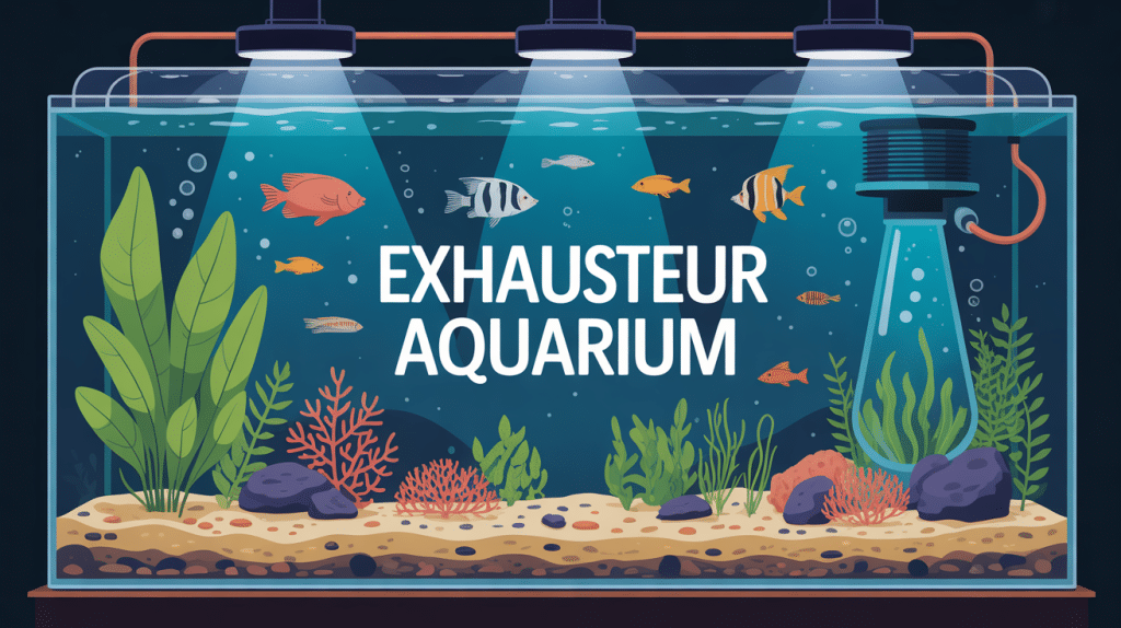 Exhausteur aquarium avec crevettes plantes et mousse