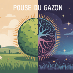 Le gazon pousse la nuit ou le jour visuel rythme et cycle