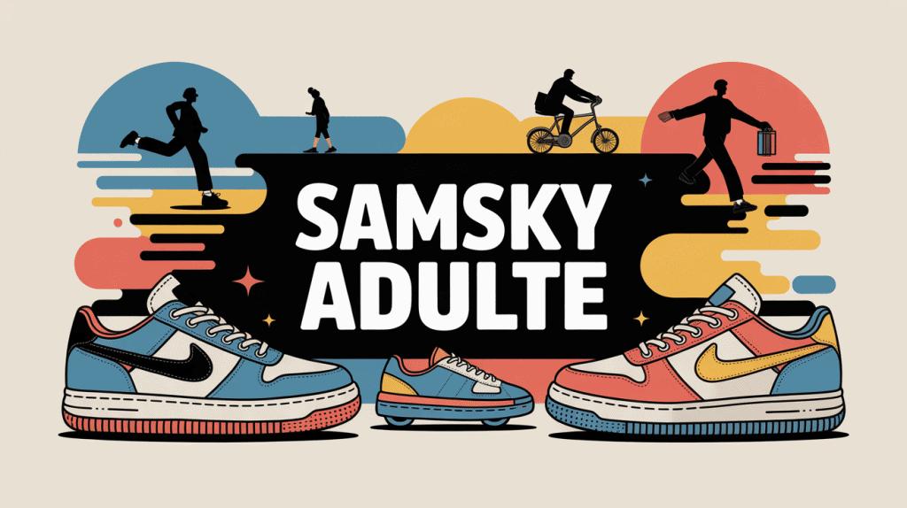 Visuel stylisé Samsky adulte baskets et équipement mobilité urbaine