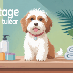 toilettage coton de Tuléar chien pelage doux sur table