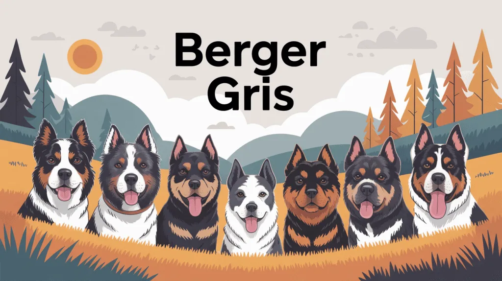 Différentes races de berger gris réunies