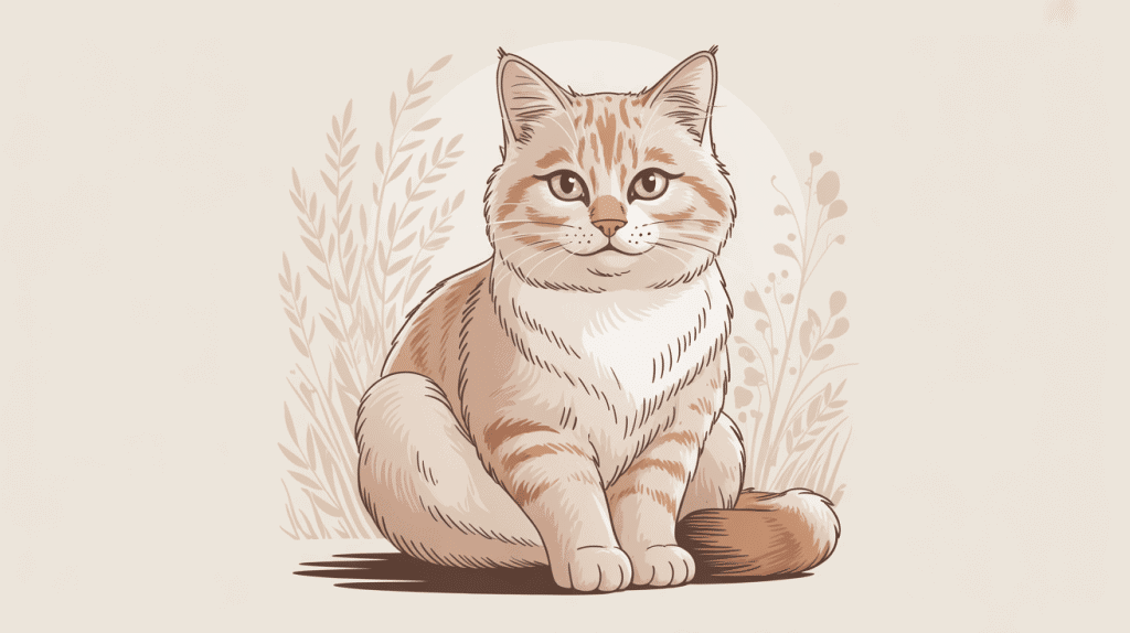 Illustration chat creme lumineux et doux