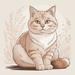 Illustration chat creme lumineux et doux