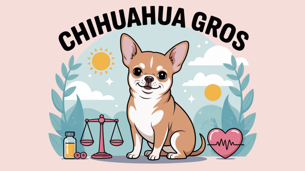 chihuahua gros assis illustration santé pastel