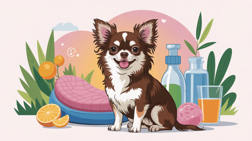 chihuahua à poil long durée de vie illustration