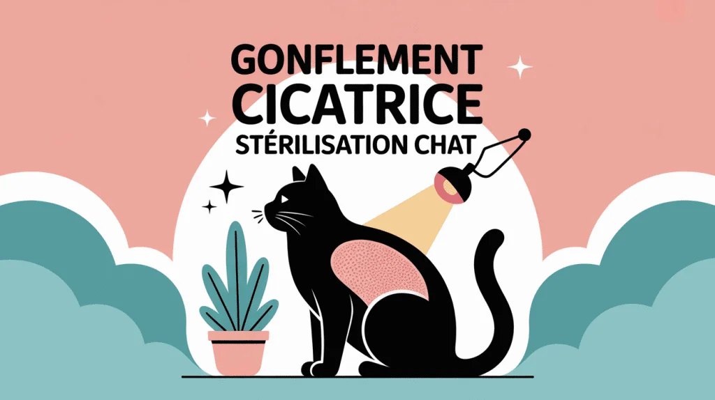 Illustration gonflement cicatrice sterilisation chat