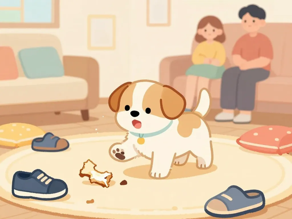 jusqu'à quel âge un chien détruit chiot jeune scène