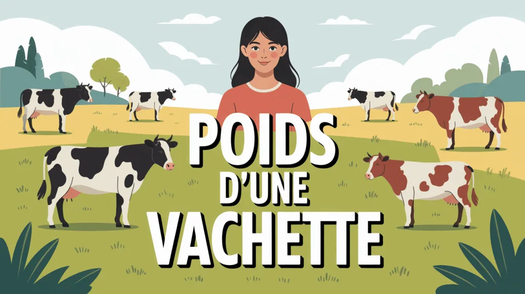 Illustration explicative sur le poids d'une vachette à différents âges