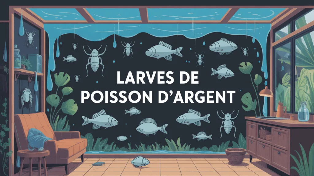 poisson d'argent larve dans maison illustration
