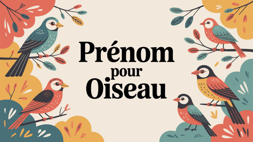 Prénoms pour oiseaux illustration colorée
