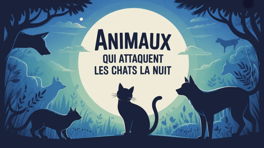 quel animal peut attaquer un chat la nuit, illustration chat surveillé par animaux dans jardin