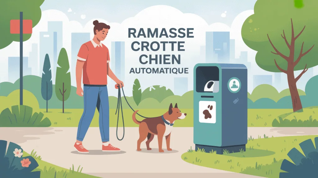 ramasse crotte chien automatique utilisé lors d'une promenade urbaine