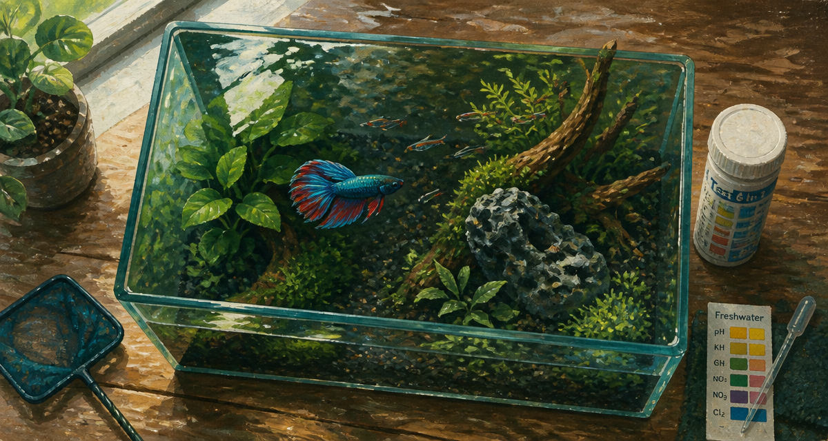 aquarium petit poisson 20 litres betta et micro-rasboras
