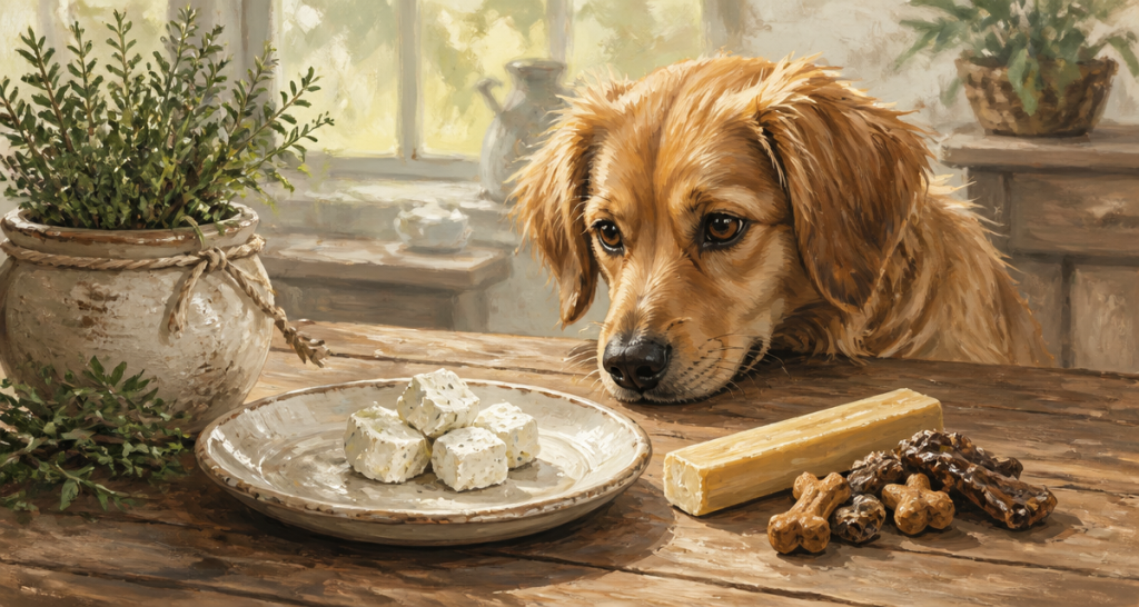 fromage de chevre chien assiette gourmandises