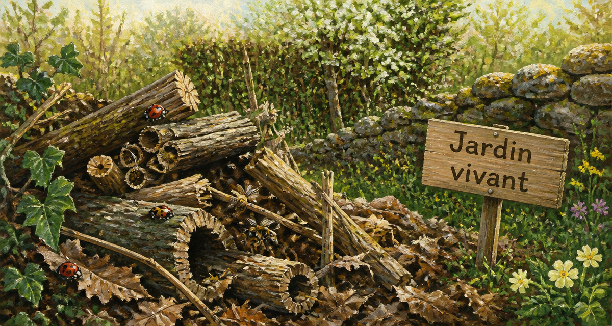 hôtel à insectes inconvénients tas de bois mort et insectes jardin vivant