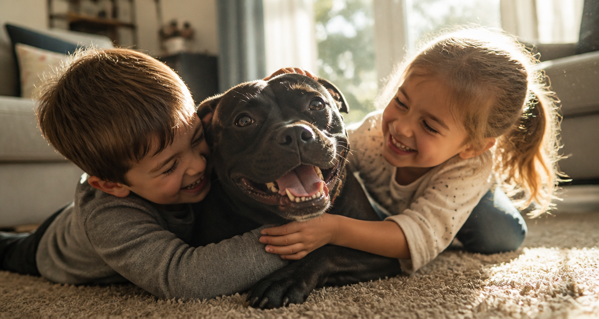 staffordshire bull terrier caractère avec enfants