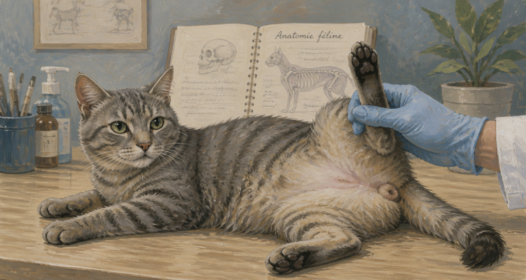zizi chat examen vétérinaire anatomie