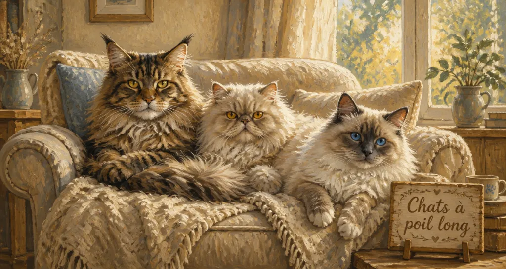 chat a poil long maine coon persan ragdoll salon