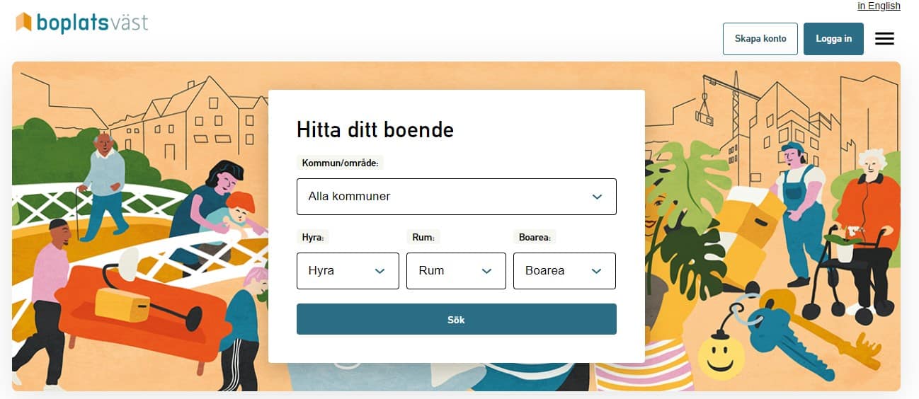 Startsidan Boplats Väst