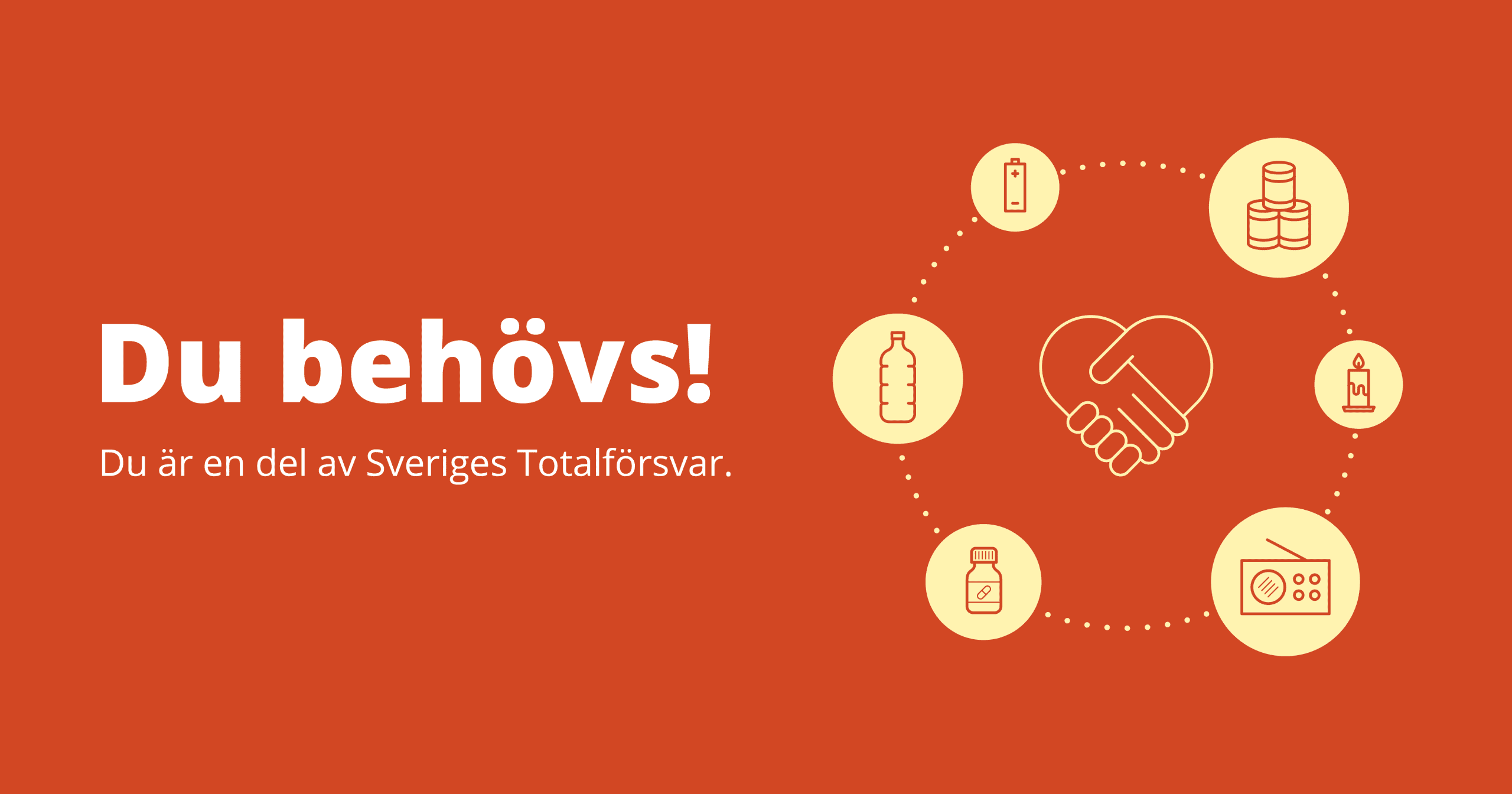 Illustrationer om totalförsvar med rubriken Du behövs - Du är en del av Sveriges Totalförsvar