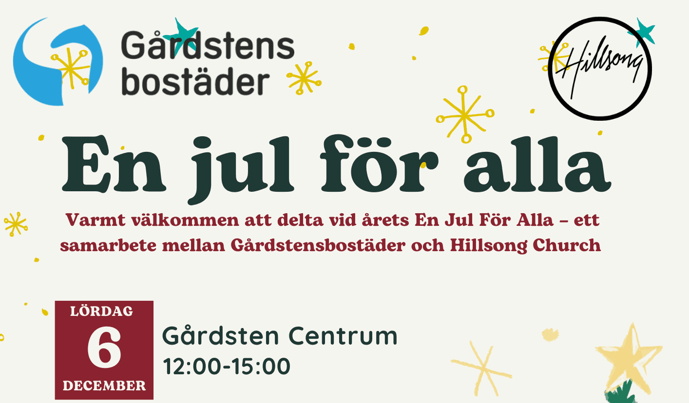 Affisch, Välkommen till en jul för alla 6 december i Gårdsten centrum