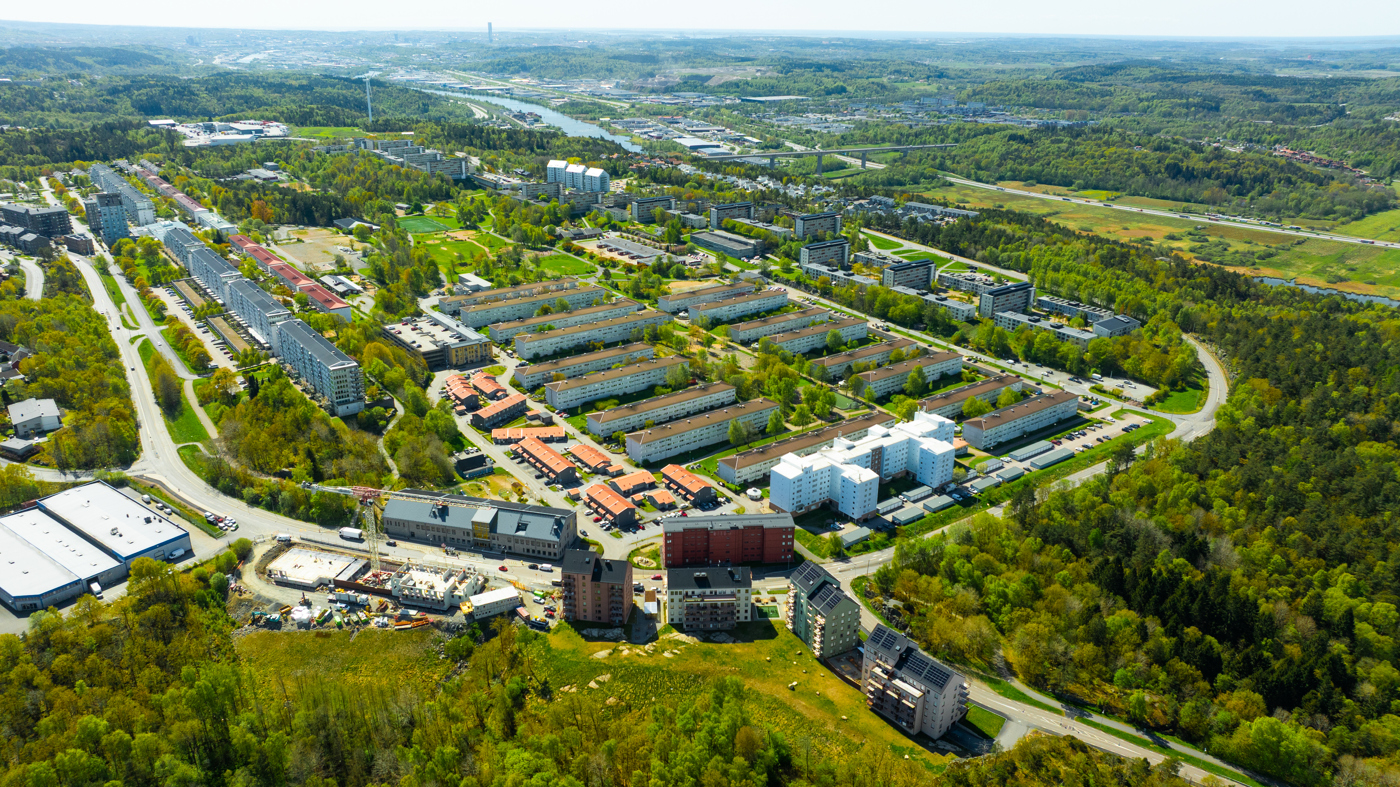 Flygbild över Gårdsten maj 2025