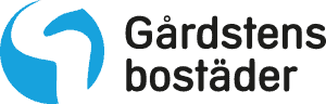 Gårdstensbostäder nya logo med blått märke