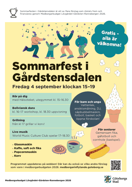 Affisch Sommarfest i gårdstensdalen