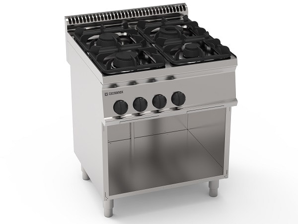 Gaskogebord Med 4 Kogezoner Fra Tecnoinox, Ideelt Til Professionel Madlavning Og Catering.