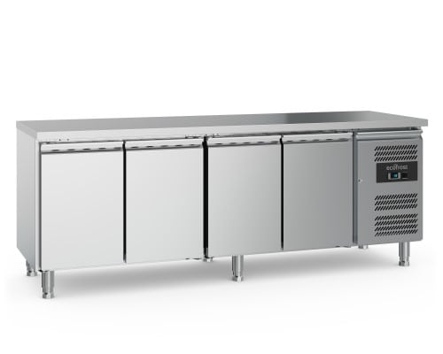 Stål Kølebord Med 4 Døre, Ideel Til Restauranter Og Catering.