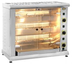 Gastroudstyr kyllingegrill til gas, perfekt til 6-8 kyllinger. Ideel til udendørs grillfester og pro.