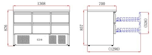 Saladette 6 Skuffer Fasttop 2