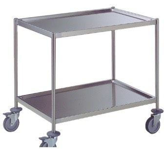 Servicevogn Med 2 Hylder, 400Mm - Ideel Til Køkken Og Catering. Robust Stålramme Med Hjul For Nem Tr.