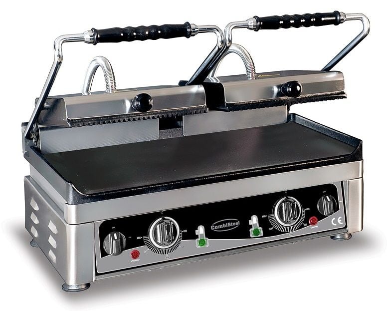 klemgrill dobbelt rillet top glat bund