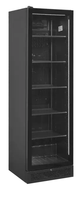 Tefcold SCU1425 FRAMELESS L/H display køleskab – sort, ramme­løs, 347 l