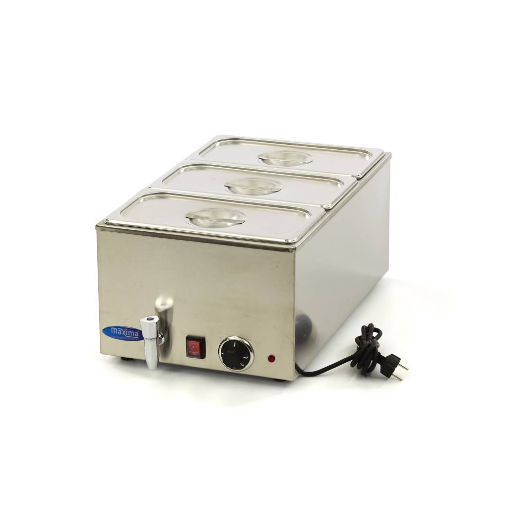Bain Marie Med Vandhaner Inklusive 3 X 1/3 Gn Sæt - Maxima