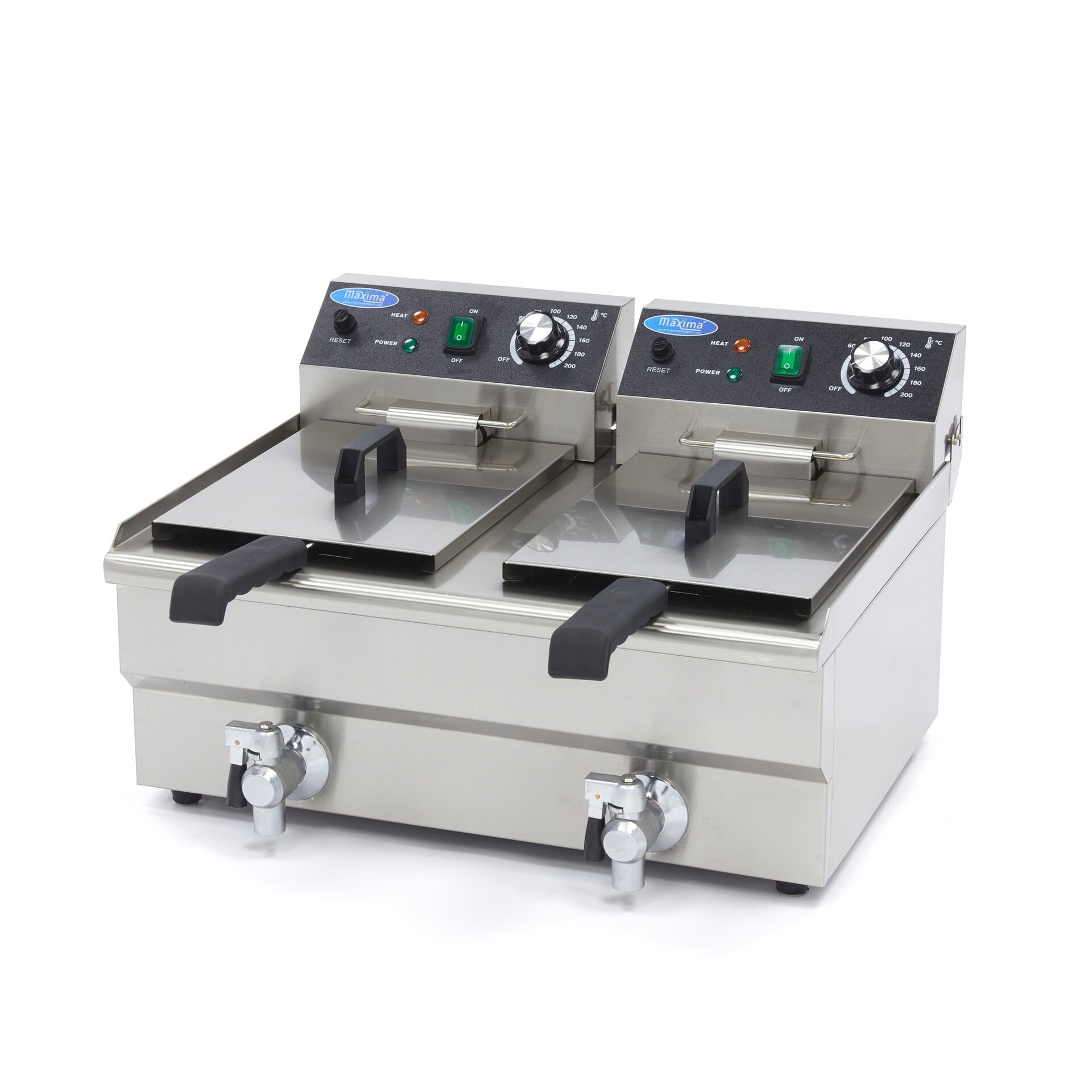 Maxima frituregryde 10 l, 2 kurve, med aftapningshane – produktfoto