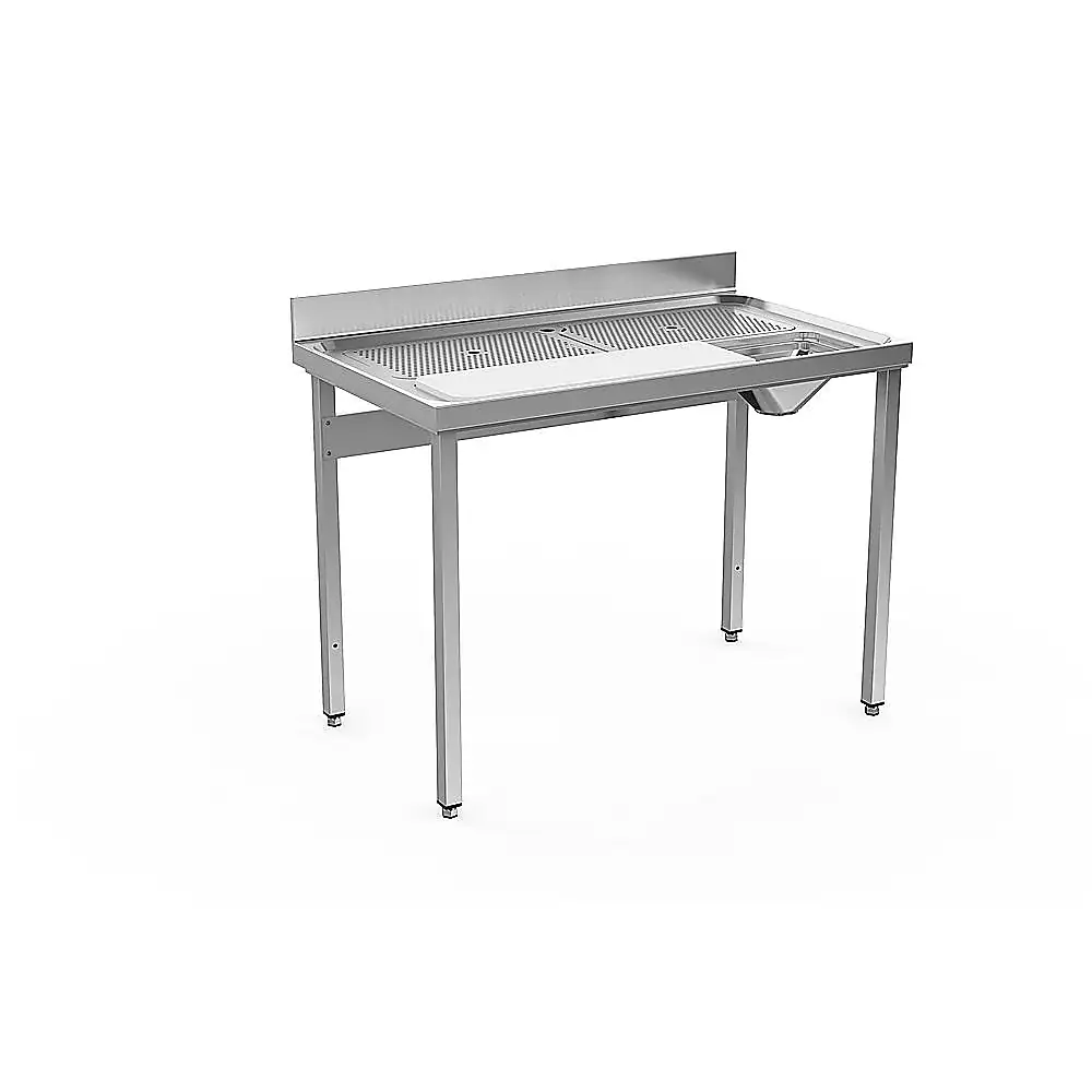 Zanussi rustfrit bord til kød og fisk 1200 mm med skærebræt, perforerede plader og knivholder