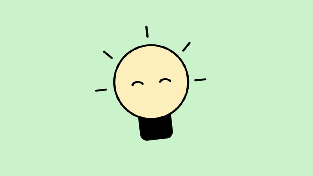 Illustration einer Glühbirne, die lächelt.