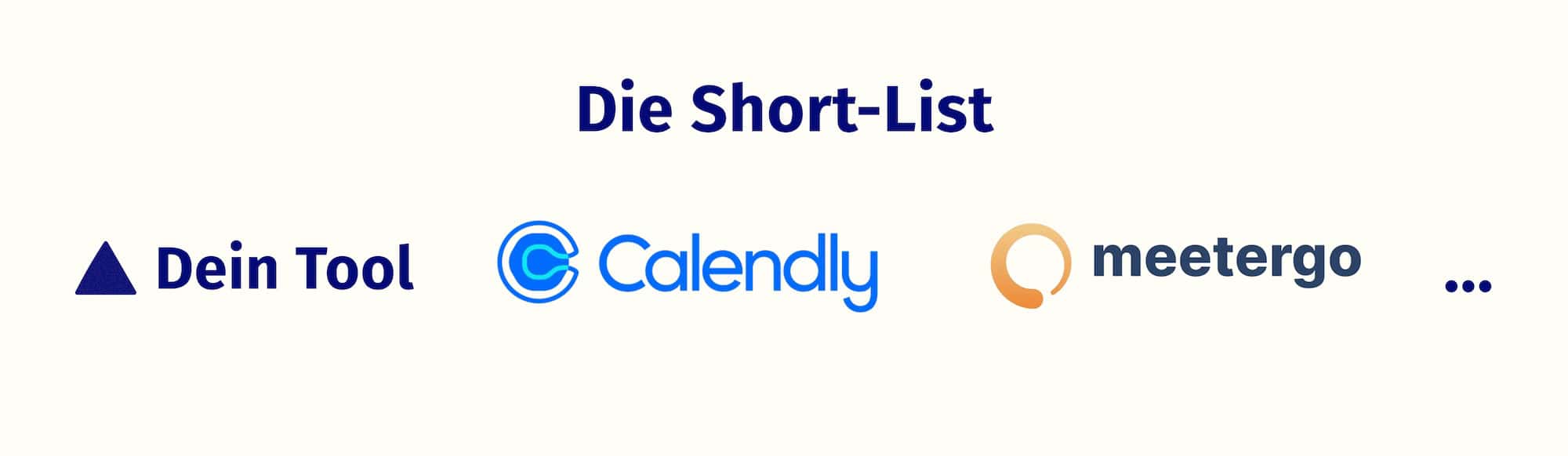Die Shortlist als Grafik mit Logos von Calendly und Meetergo