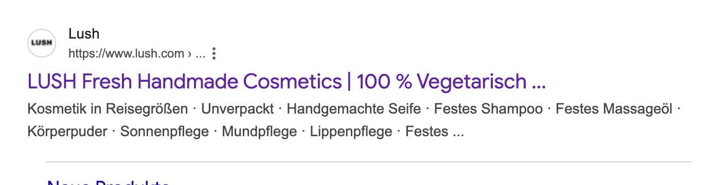 Lush-Googel-Suchergebnisse. Handgemacht und 100 % vegetraich