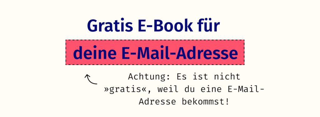 Disclaimer, dass Lead-Magneten nicht gratis sind, wenn man eine E-Mail dafür will.
