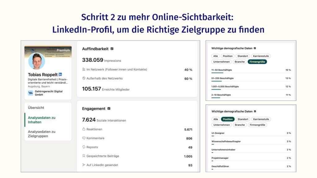 Screenshot von LinkedIn-Erfolgen von Tobias Roppelt. Über fünfhunderttausend Impressionen und mehrere Tausend Reaktionen.